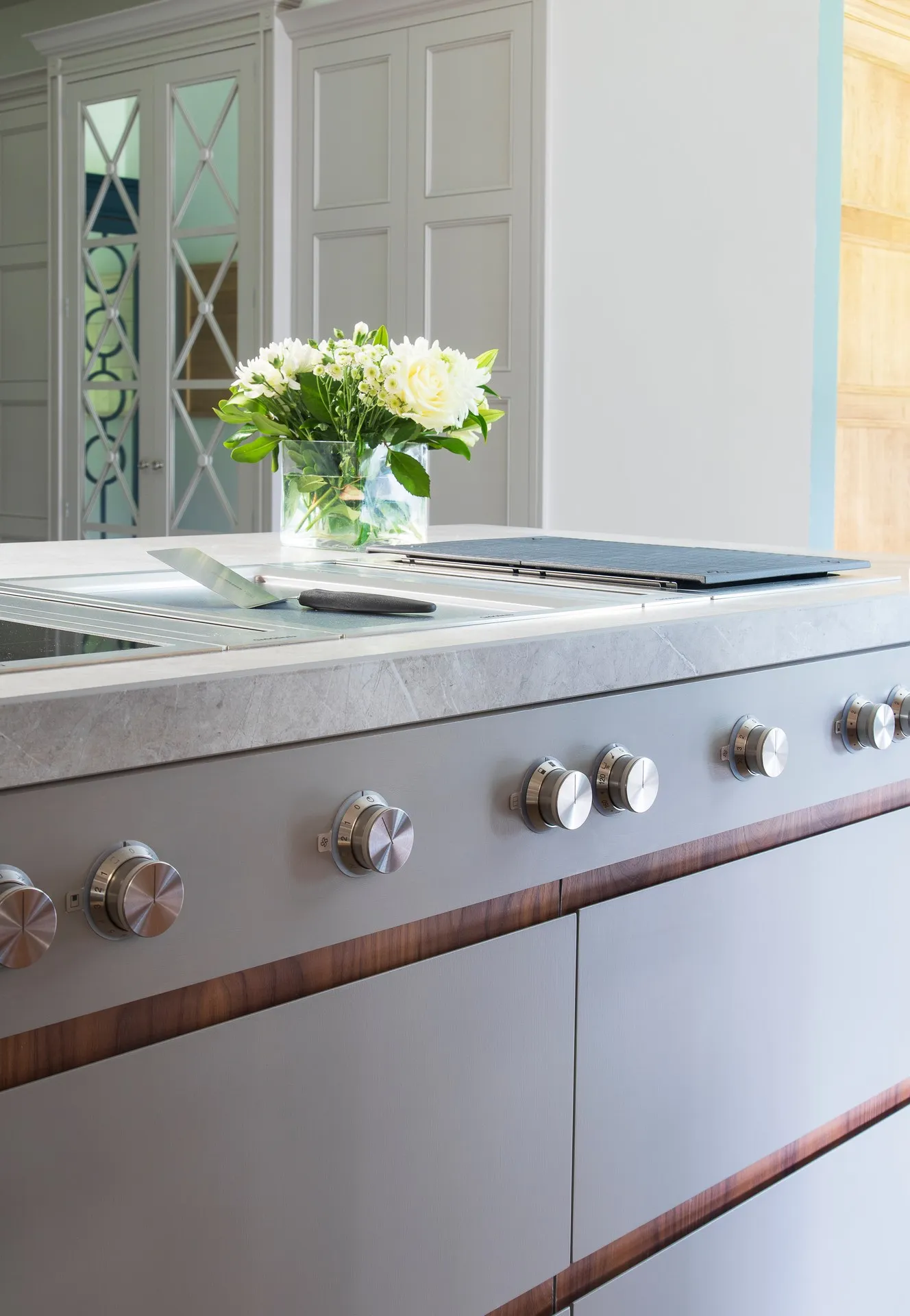 3 Contemporary Walnut and Painted